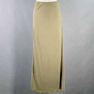 YIGAL AZROUEL Size 6 Green Olive Rayon Slip Maxi Skirt